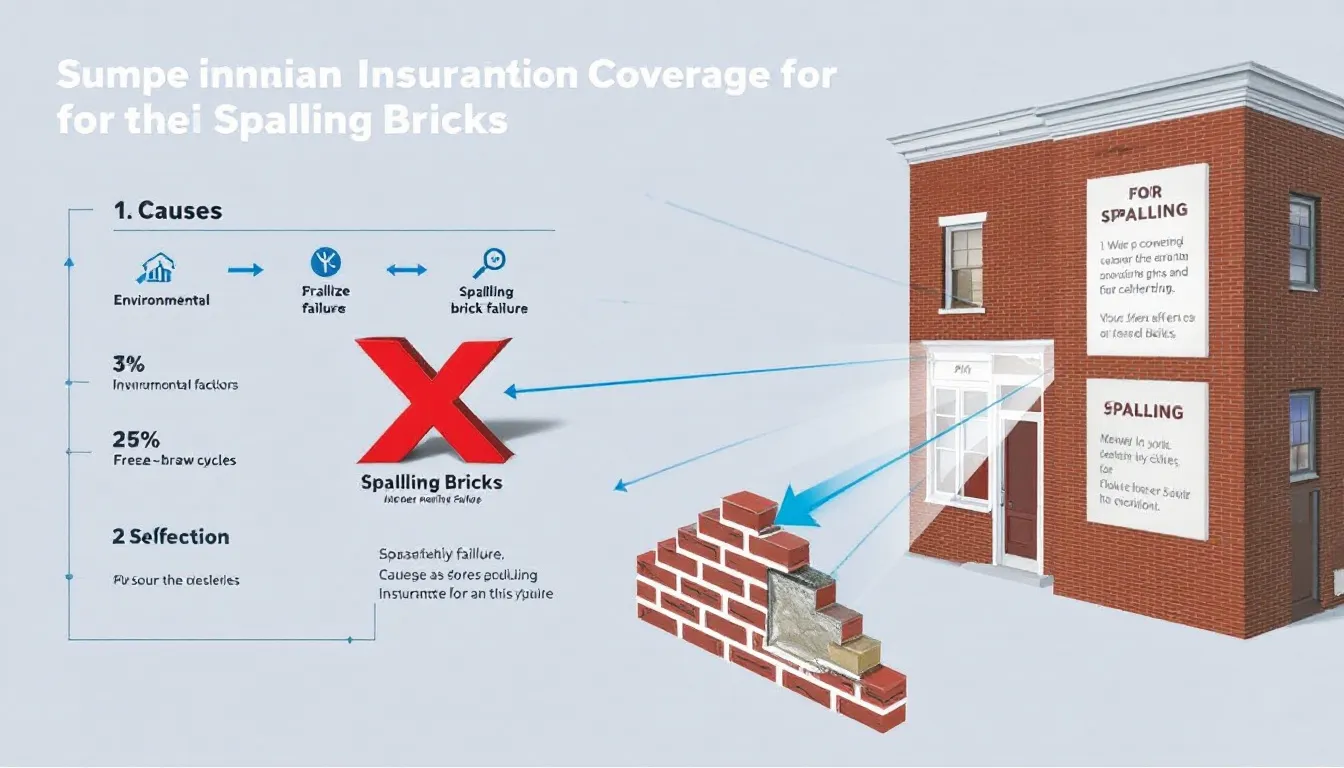 A visual representation of insurance coverage for spalling bricks.