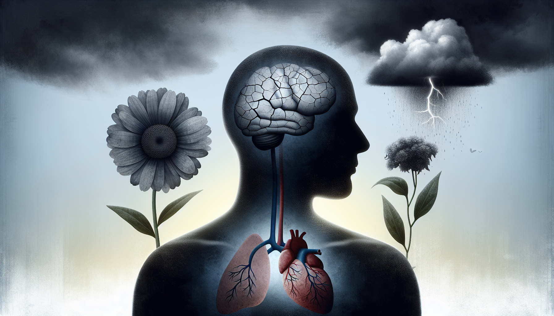 Illustration of health complications from eating disorders