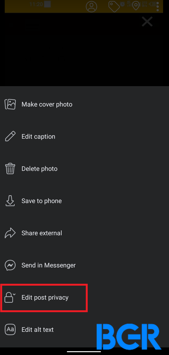 Click on the option avalaible to edit your album
