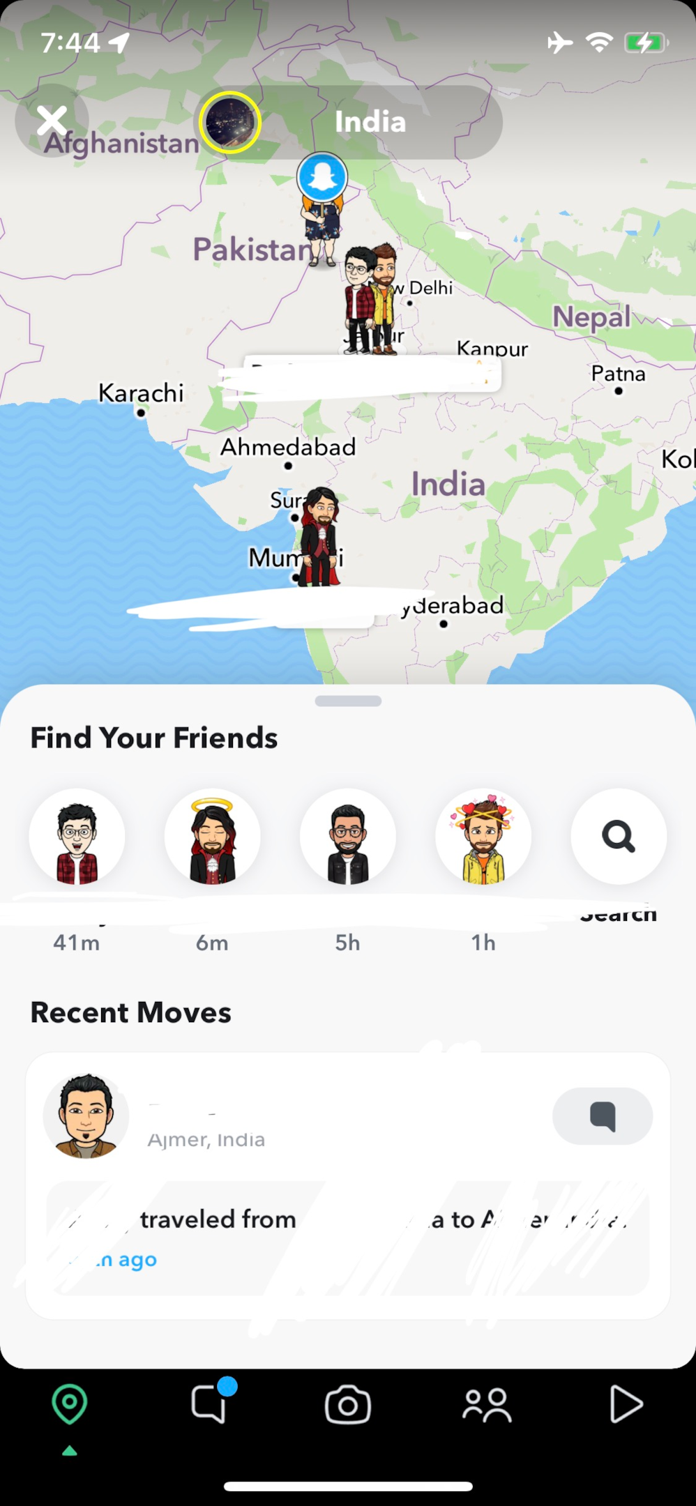 Screenshot of distance snaps