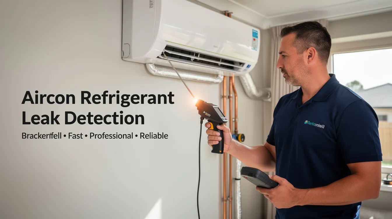 The image depicts a technician performing aircon refrigerant leak detection on a car air conditioning system in Brackenfell. The technician is using specialized equipment to ensure the proper functioning of the air conditioner, aiming to identify any issues that may affect the cool air and temperature control in vehicles.