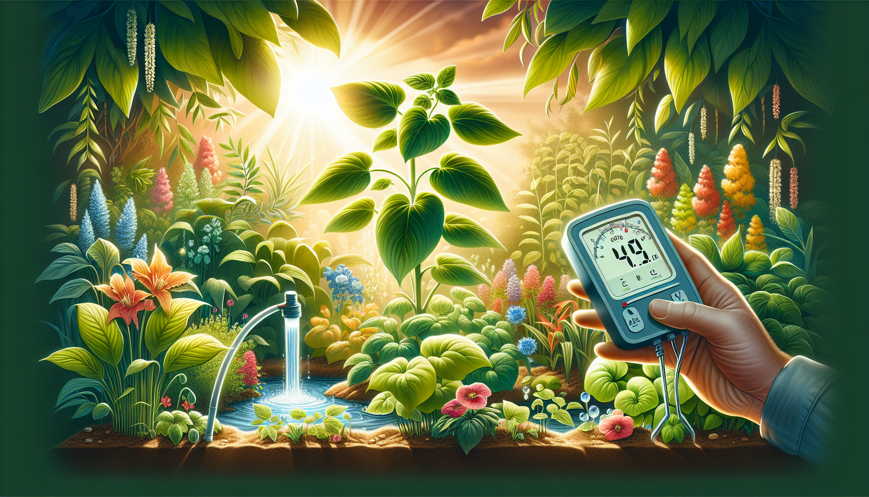 An illustration of healthy plants growing with Biobizz liquid fertilizers.