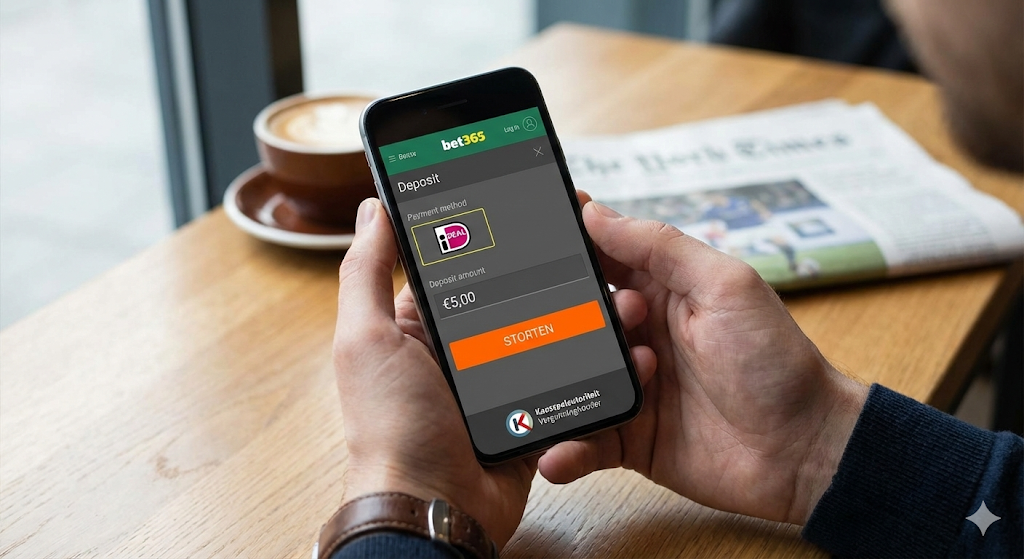 iDEAL gebruiken bij een bookmaker – voorbeeld van directe storting via iDEAL als populaire online betaalmethode, met minimale storting, snelle transacties en veilige bankkoppeling via je eigen bankomgeving bij legale bookmakers.