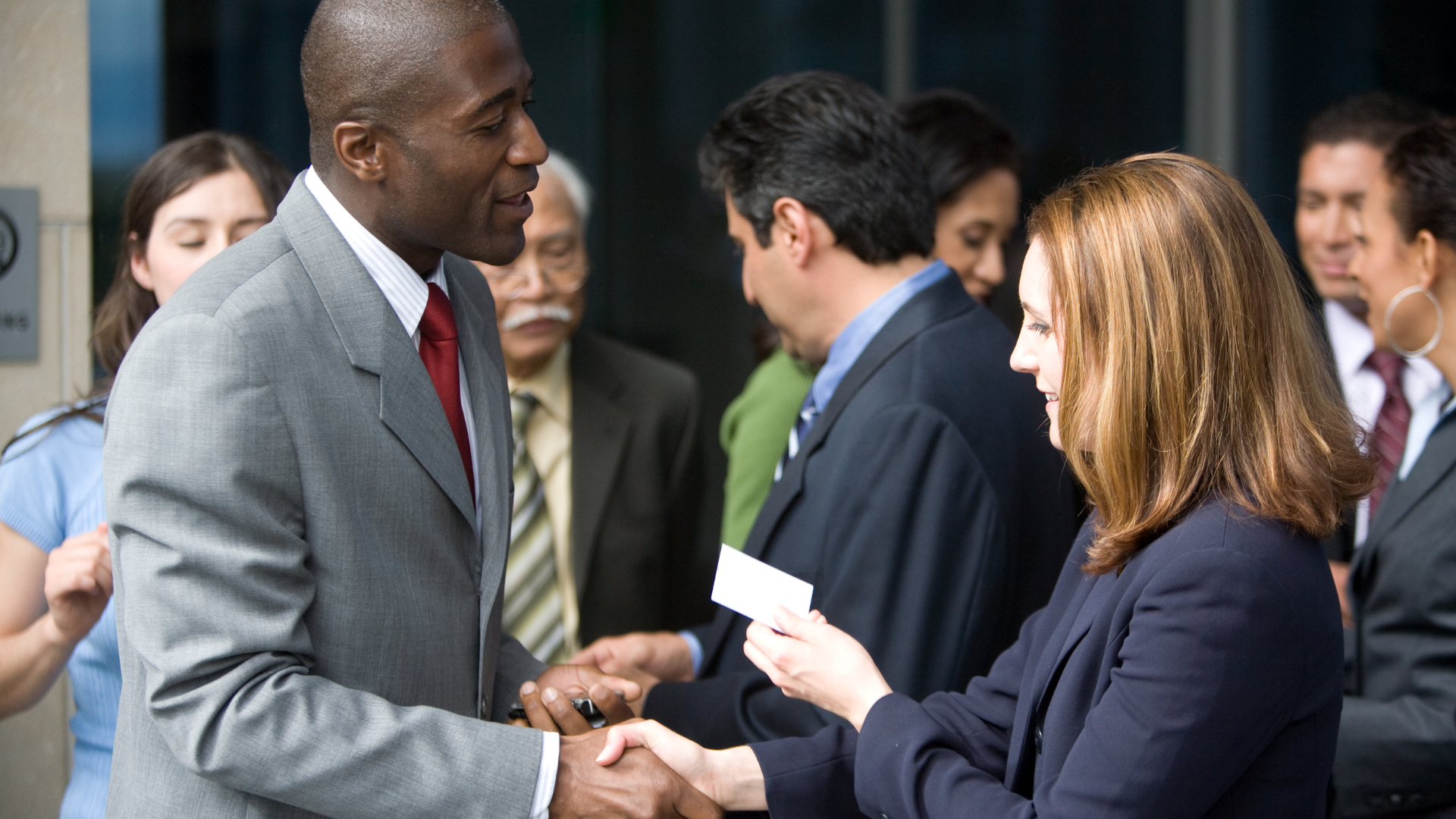 two people networking