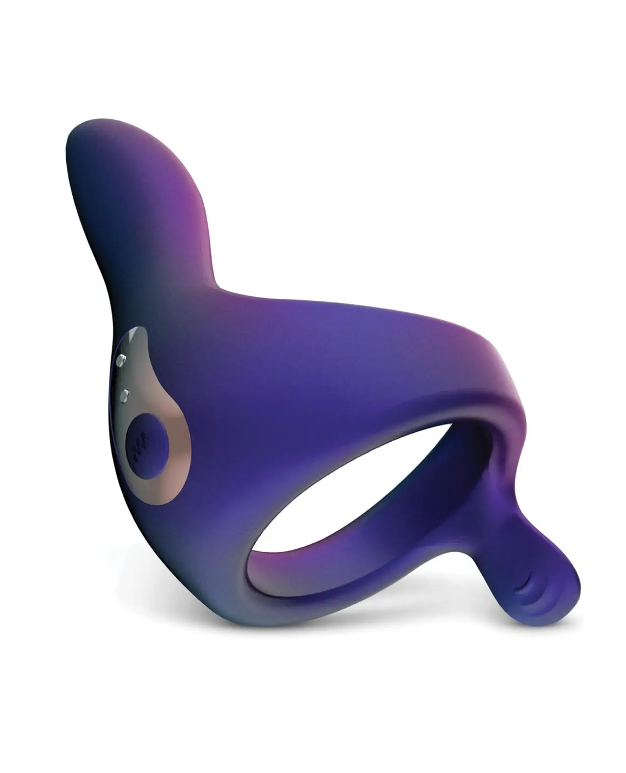 Hueman Eclipse Cock Ring w/Vibrating Perineum – Purple