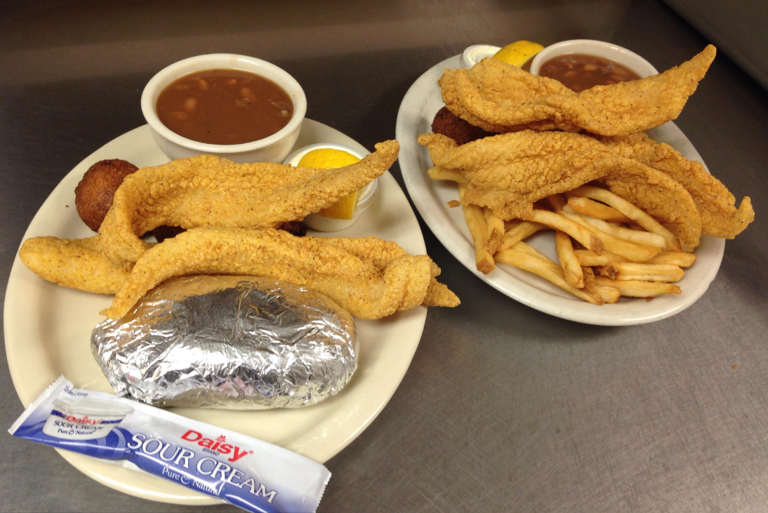 Stevens Gap, simple, yet delicious comfort food. Fried cat fish dinner. 