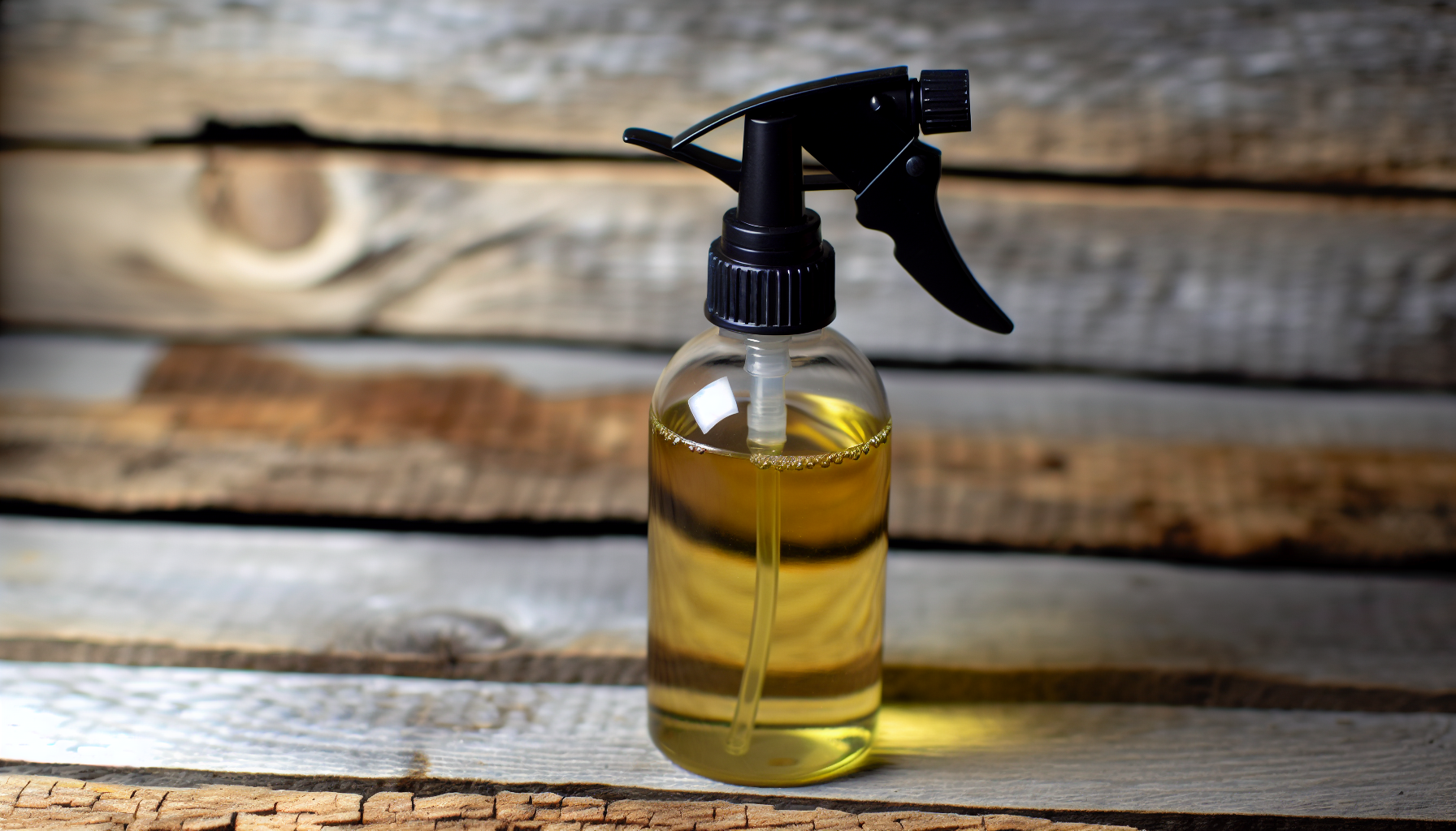 Homemade fly spray bottle with essential oils