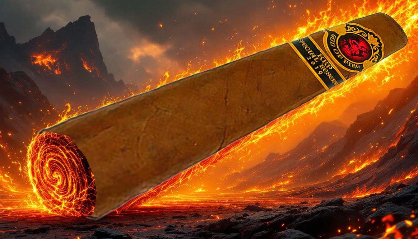 A beautifully crafted cigar representing the essence of God of Fire KKP Never Back Down.