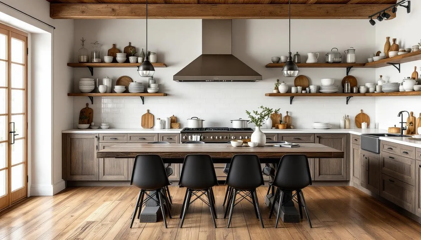 A stylish framed oak kitchen design inspiration with modern elements.