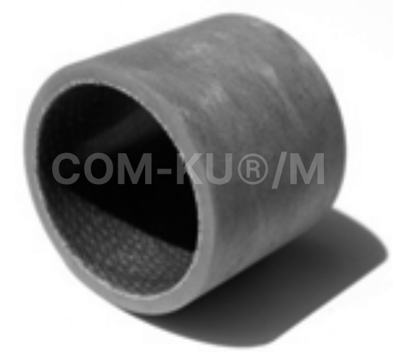 Composite sliding bearing with a specially woven PTFE sliding layer and fibreglass backing named COM-KU®/M