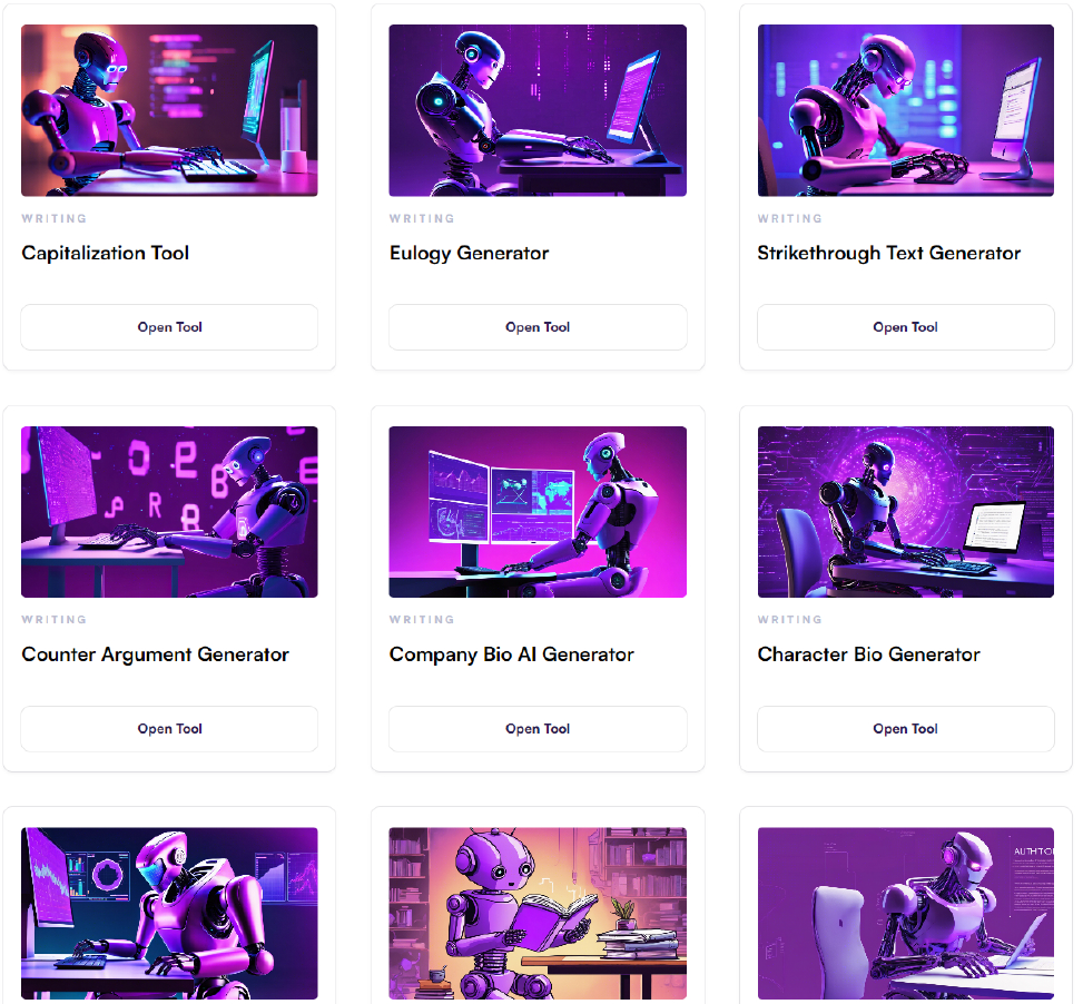 Free AI Tools available on Originality.AI website - screenshot.