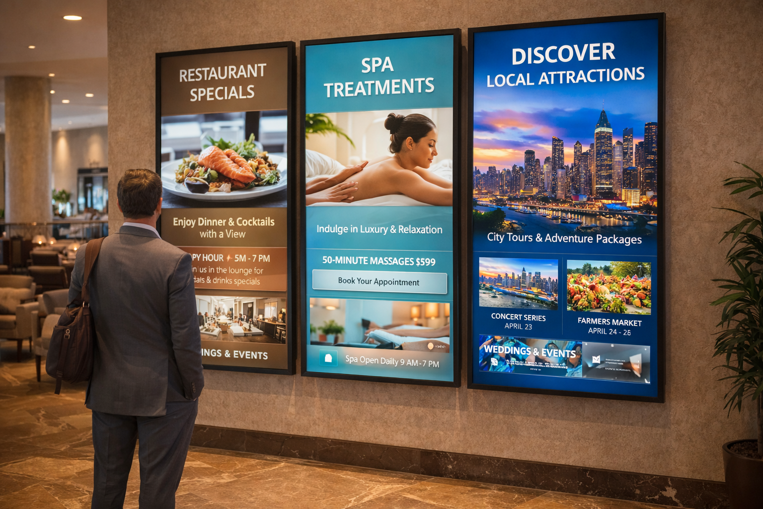 How to Measure Digital Signage Return On Objectives 9 digital signage hospitality