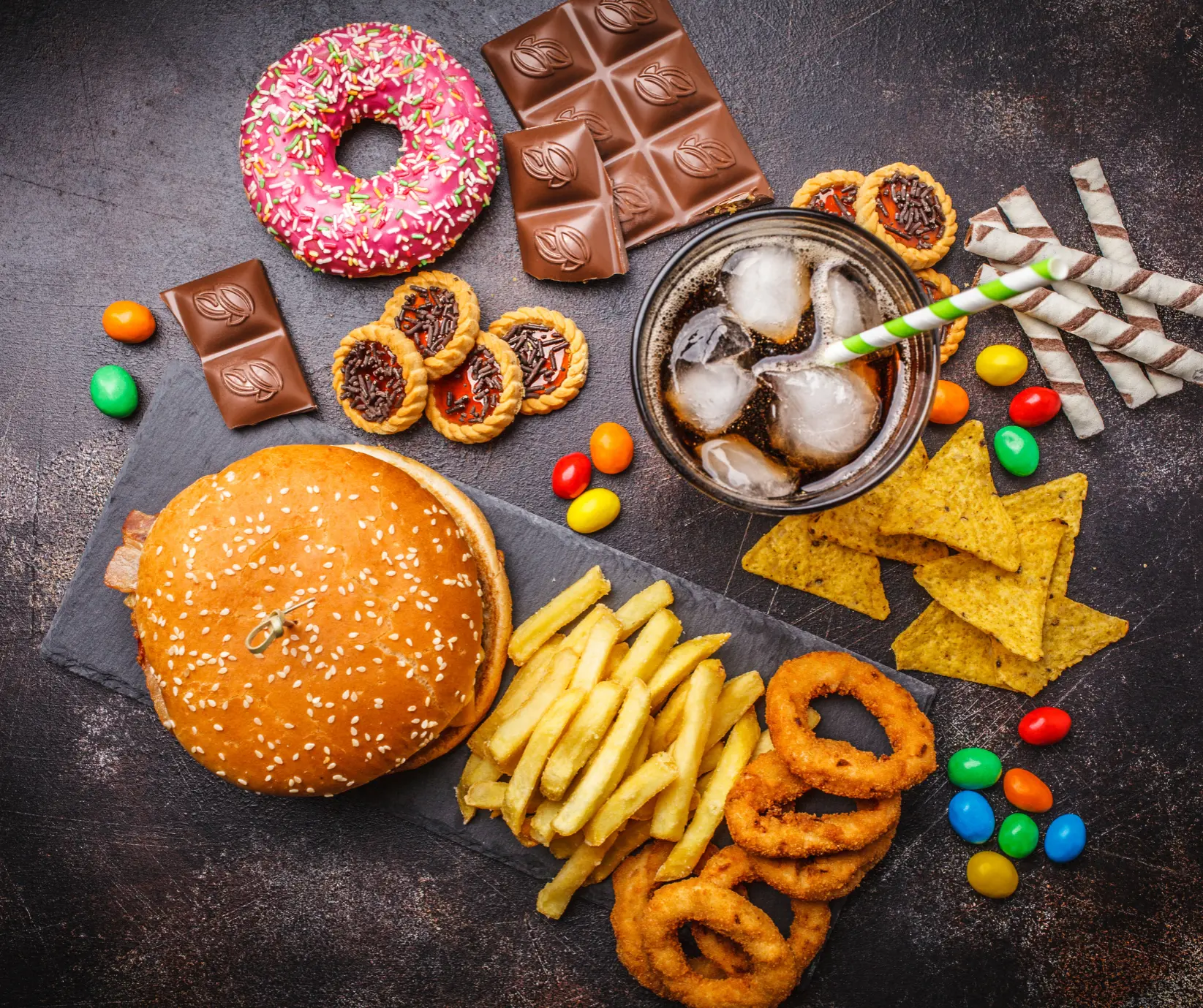 Sugary beverages, grain-based desserts, and other ultra-processed foods largely drive this excessive caloric consumption.