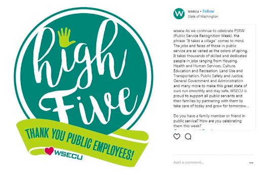 May Public Service Recognition Week marketing campaign example by WSECU