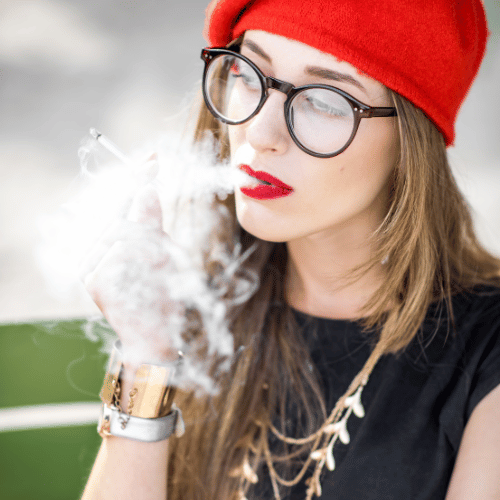 person smoking outside