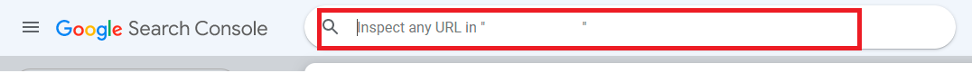 Barre de recherche d'inspection de Google Search Console.