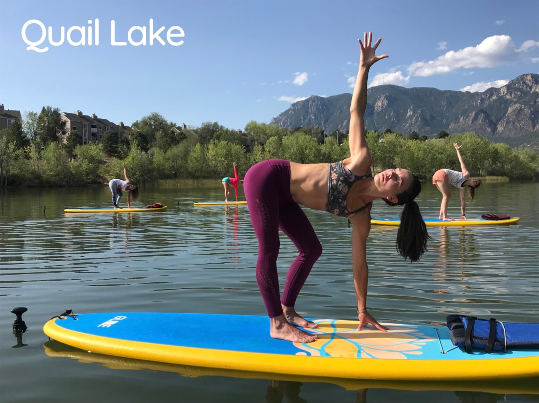 sup yoga on Quail Lake