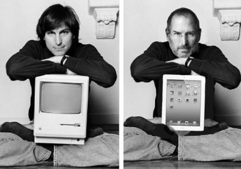 image of apple's founder showing his humble beginnings and shift to digital platforms and more relevant content for new customers