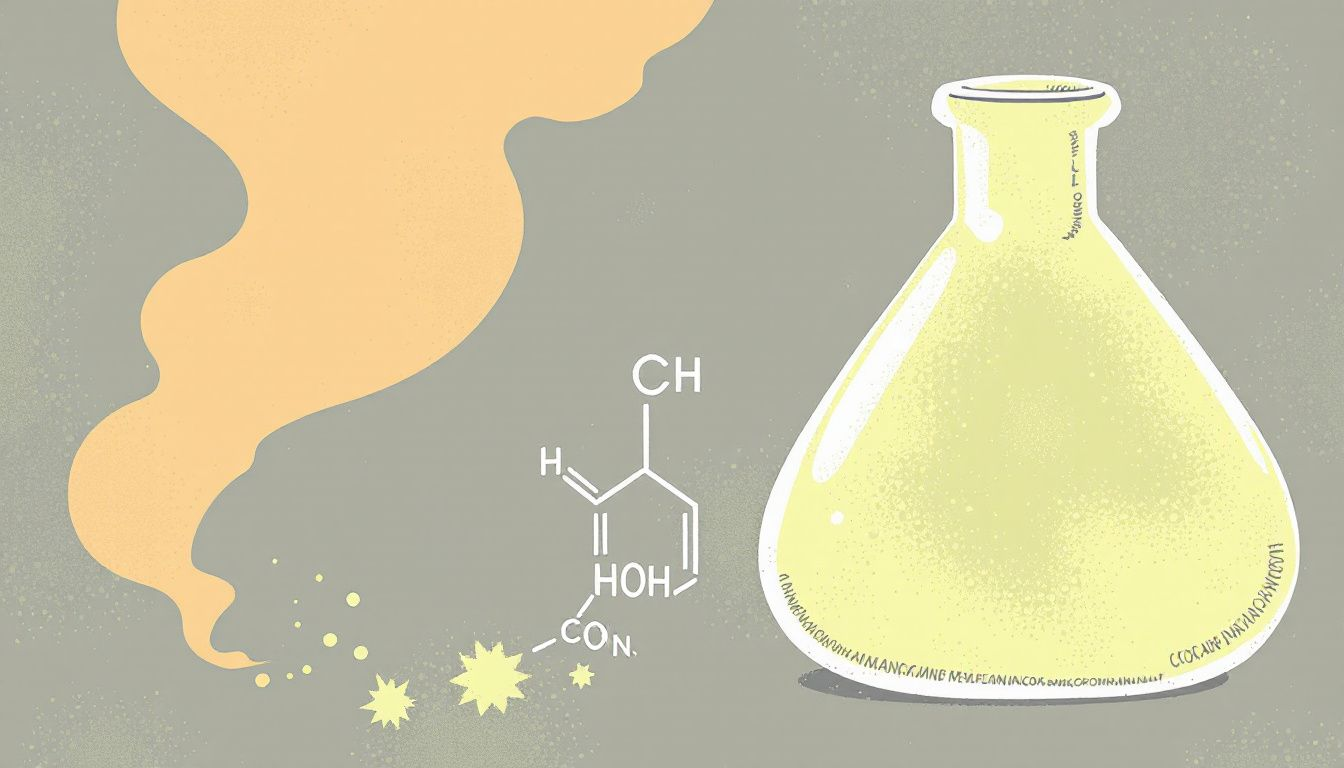 Illustration of cocaine structure and half life concept.