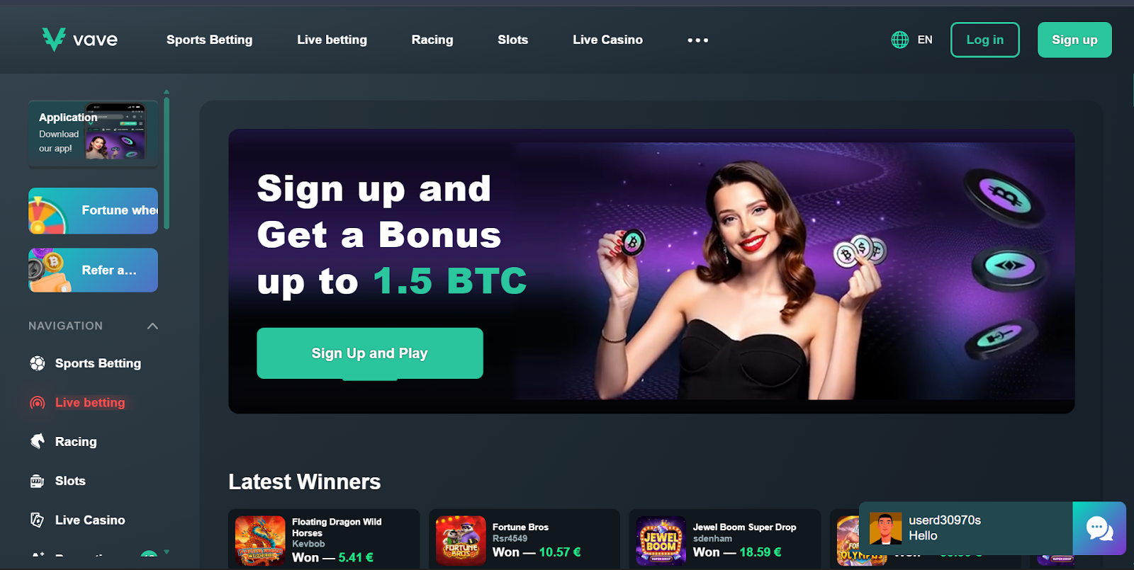 Vave - Best Cardano Casinos
