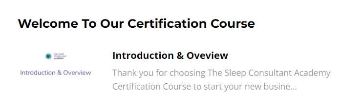Image of TSCA academy logo and infant sleep consultant training course