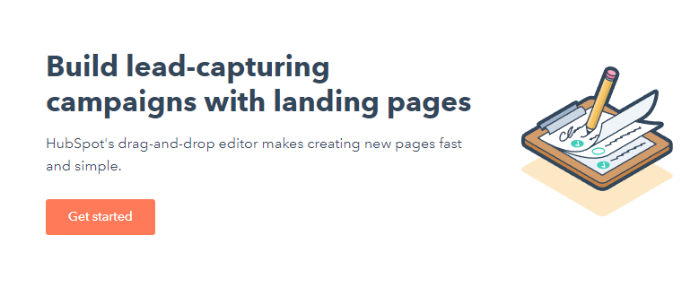Get started - landing page builder for HubSpot