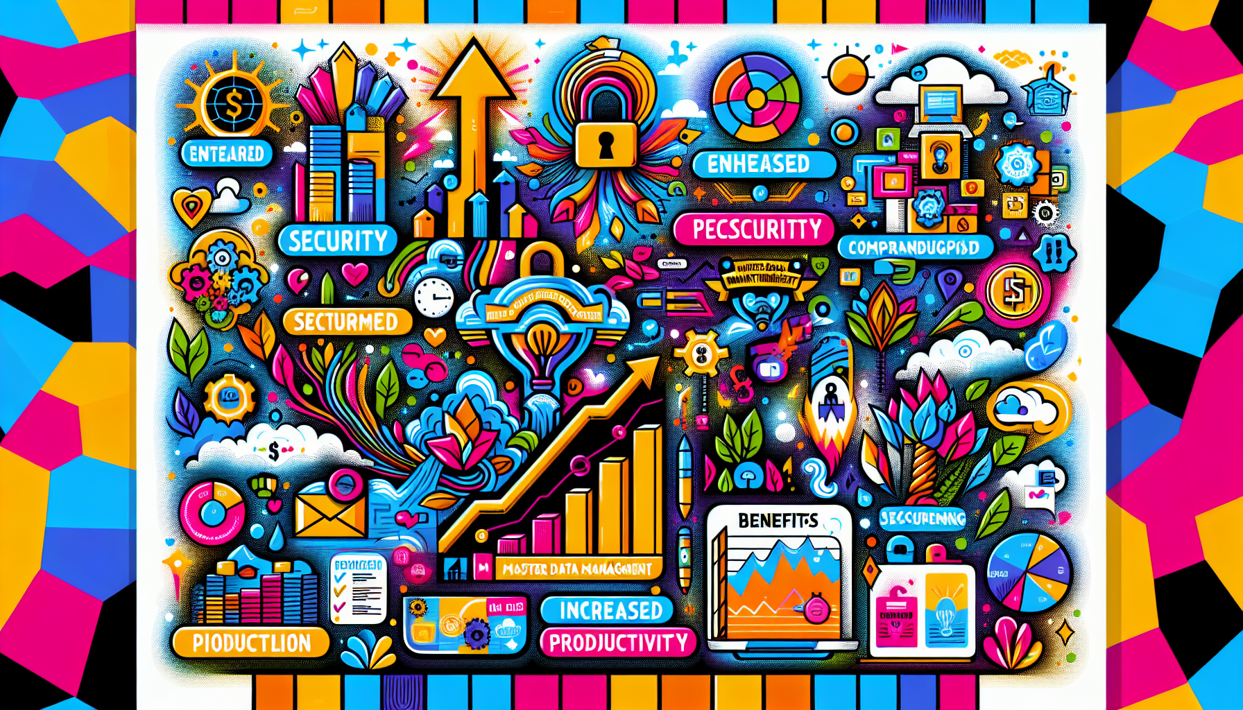 Benefits of implementing MDM in business illustrated in a chart.