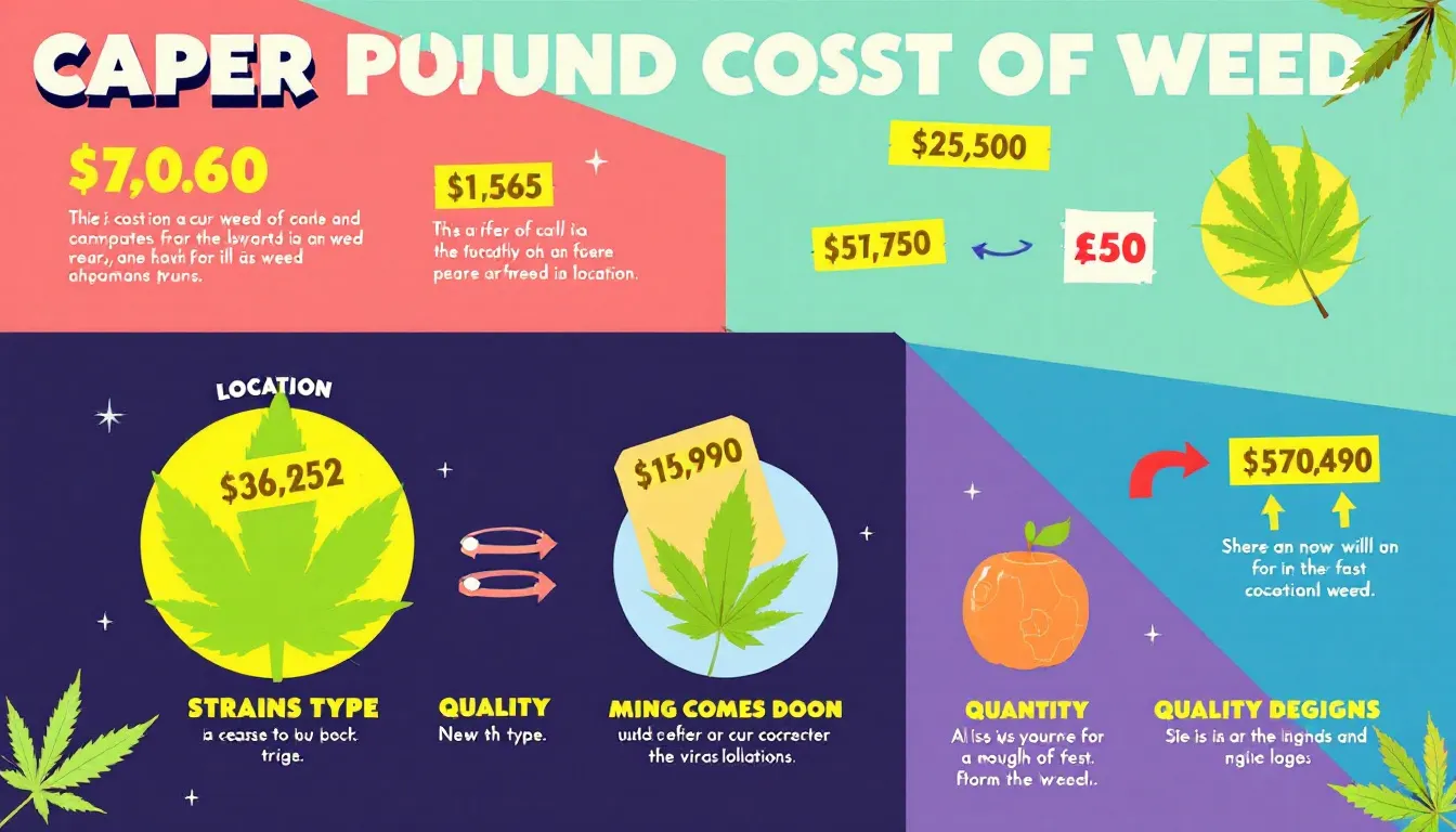 Cost factors for a qp of weed, with price tags visible.