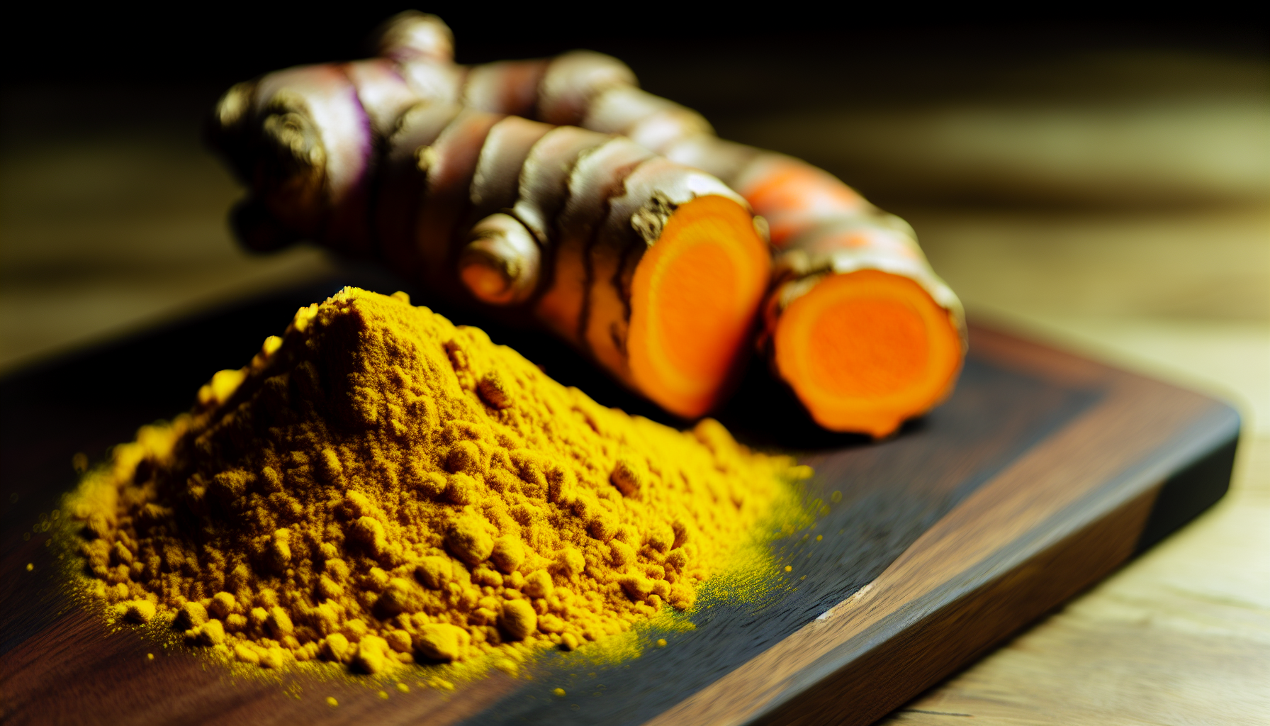 Turmeric powder and fresh turmeric root