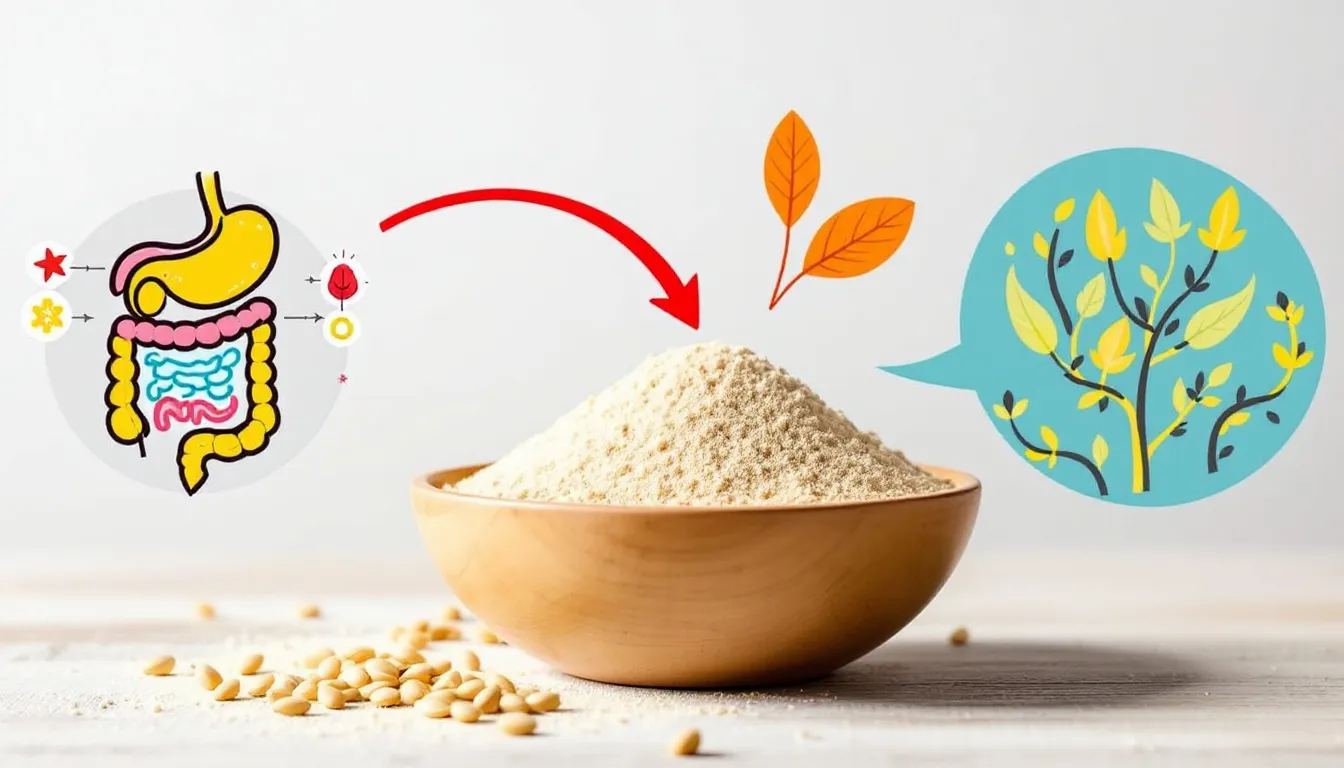 A bowl of fenugreek seed powder used for digestive health.