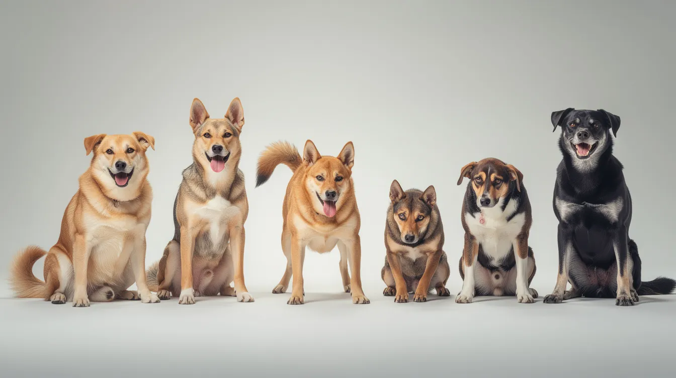The image depicts a relaxed and happy dog, showcasing its body language with a wagging tail held high, floppy ears, and soft eyes, indicating a friendly demeanor. The dog's posture is relaxed, with its weight shifted forward, embodying the essence of canine communication and body language.