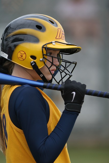 softball, player, helmet