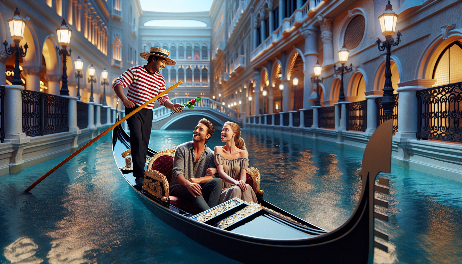 Romantic gondola ride at the Venetian in Las Vegas