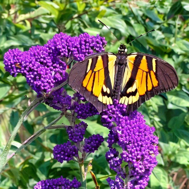 Butterfly on butterfly bush