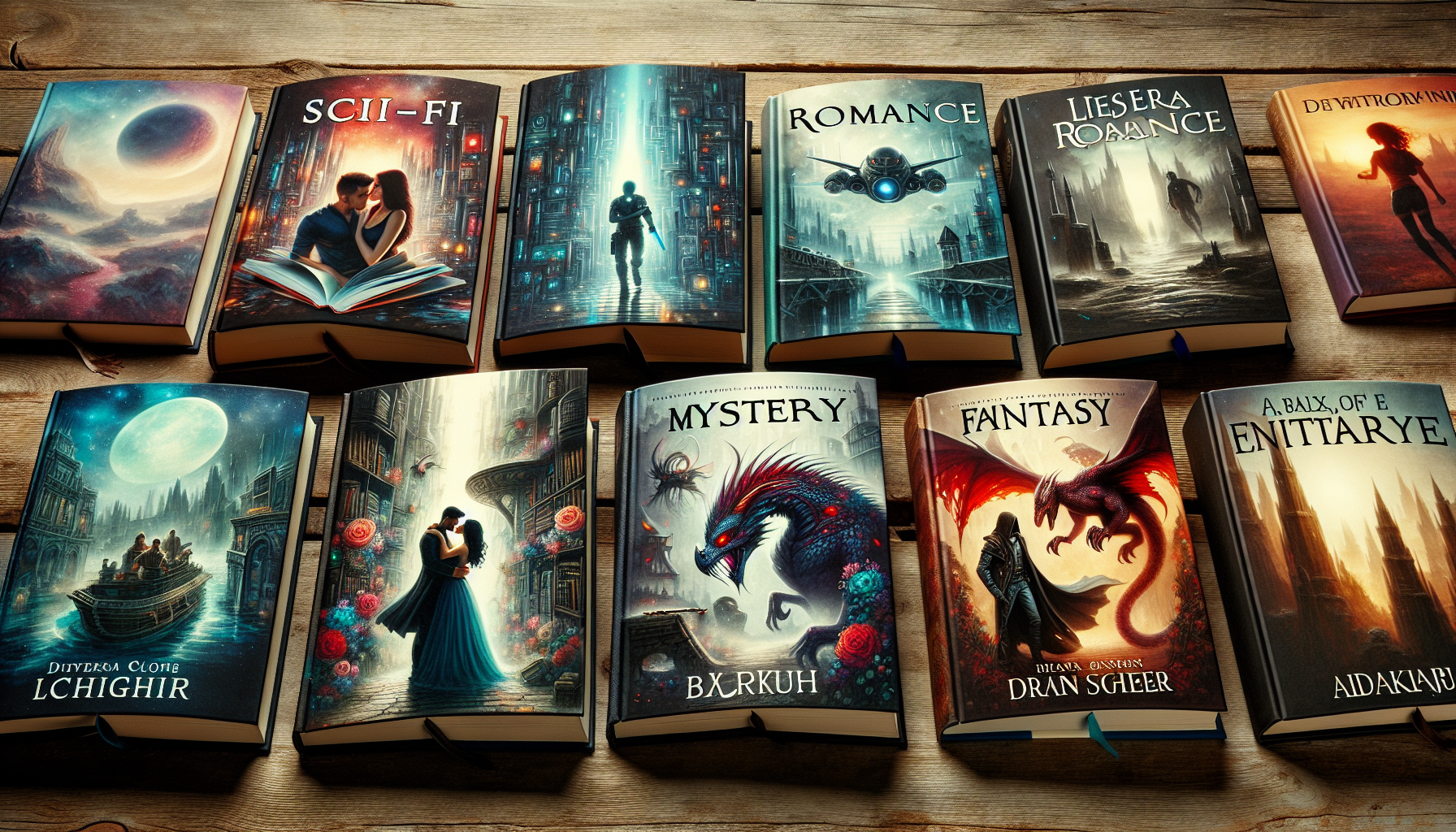 A variety of book covers representing different genres