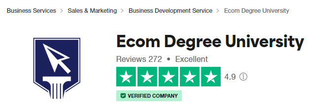 eCom Degree University trustpilot reviews