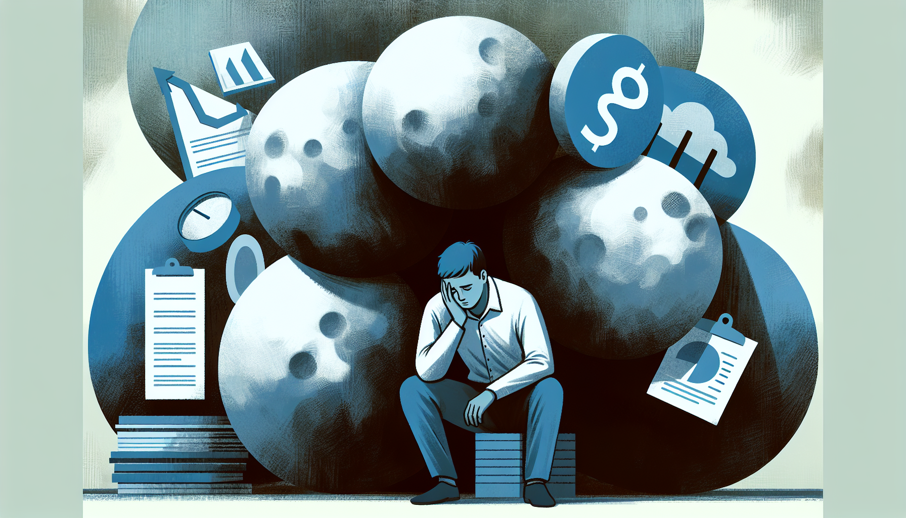 Illustratie van een persoon die stress ervaart