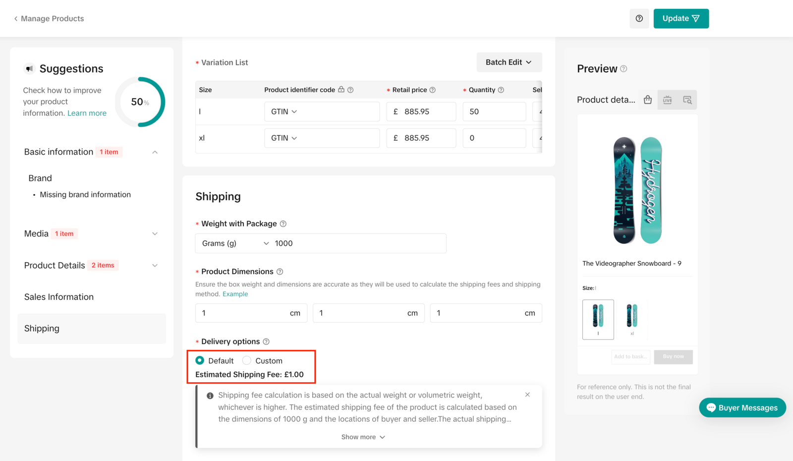 Fulfilment by Seller for non-US shops