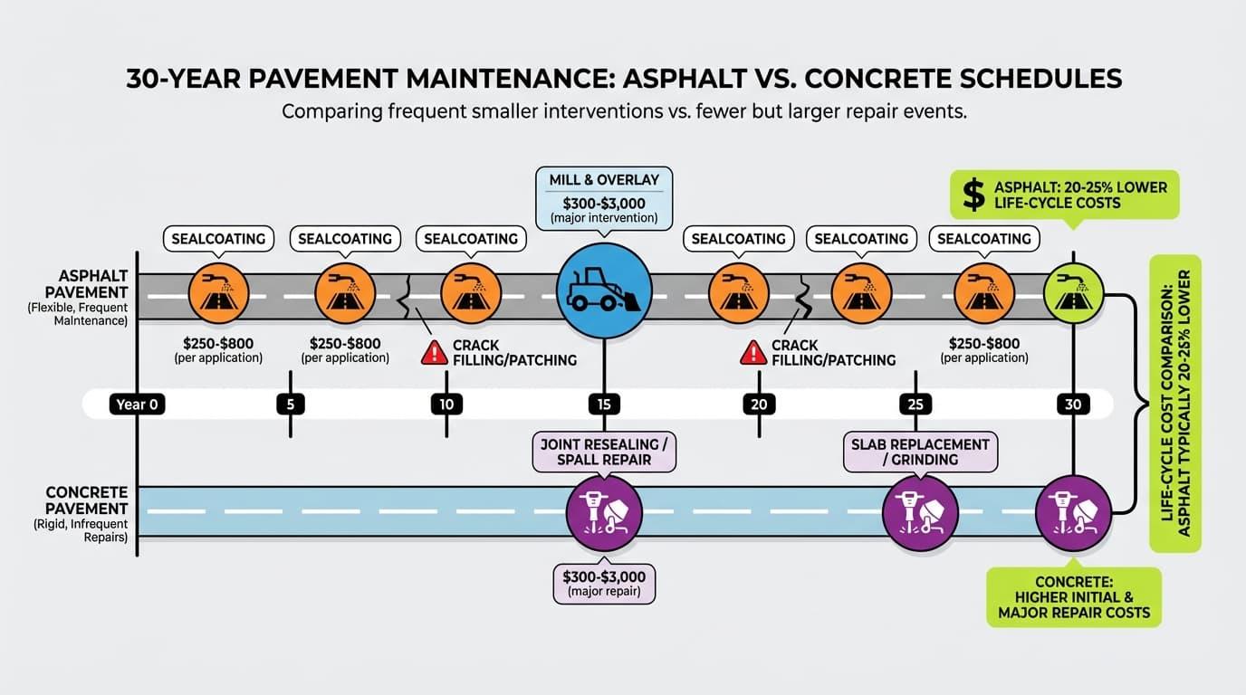 Long-Term Cost: Is Asphalt Still Cheaper Over 20–30 Years?