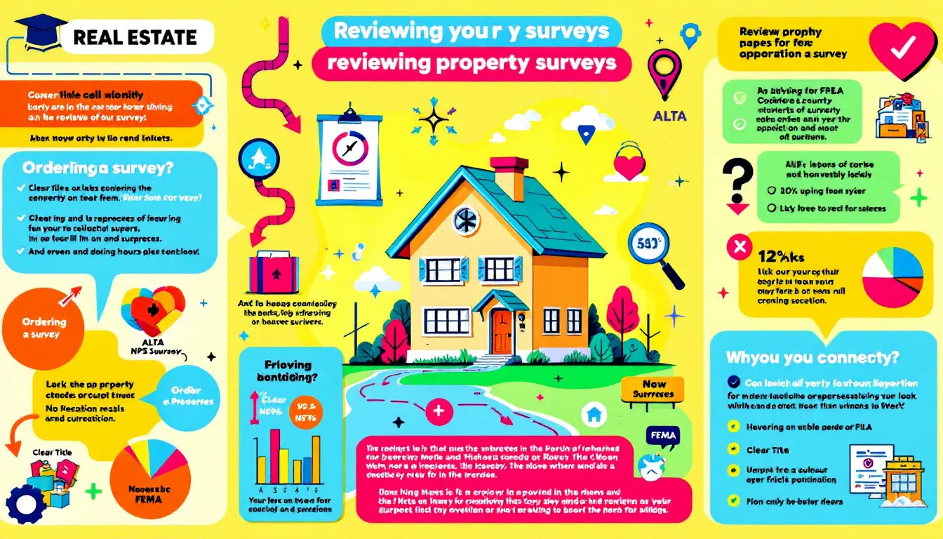 Reviewing property surveys is essential to ensure clear title in real estate transactions.