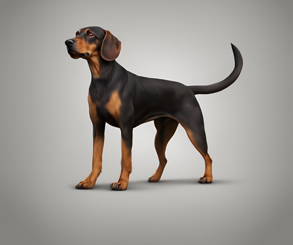 An AI illustration of a sideview of the Transylvanian Hound