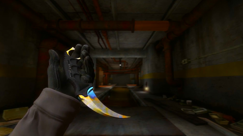 karambit case hardened in-game