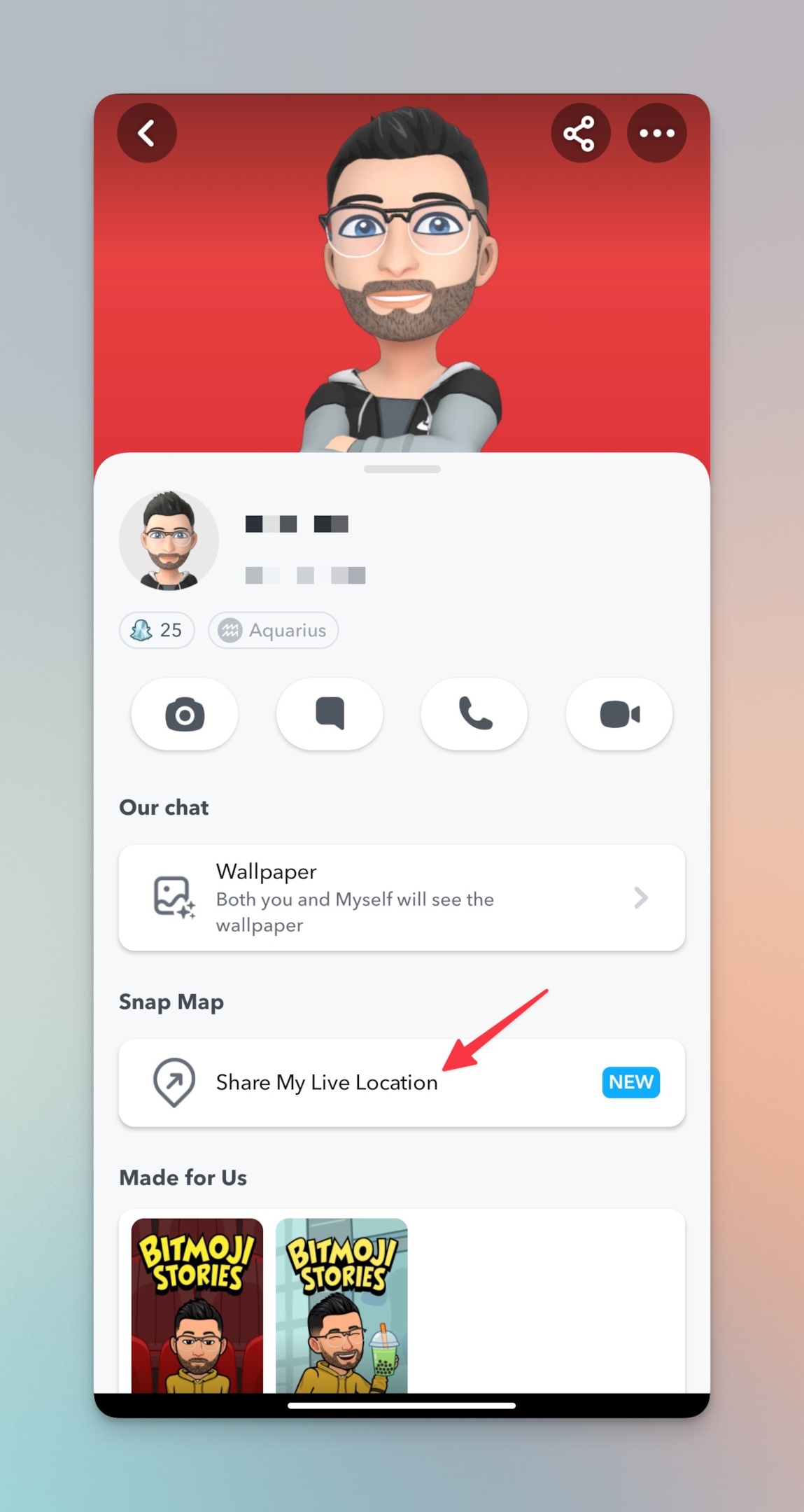 Remote.tools pointing to Share location menu on a profile of a user. This will notify users about this with utmost privacy. Keep in mind, you location will be shared based on the local time of your friends