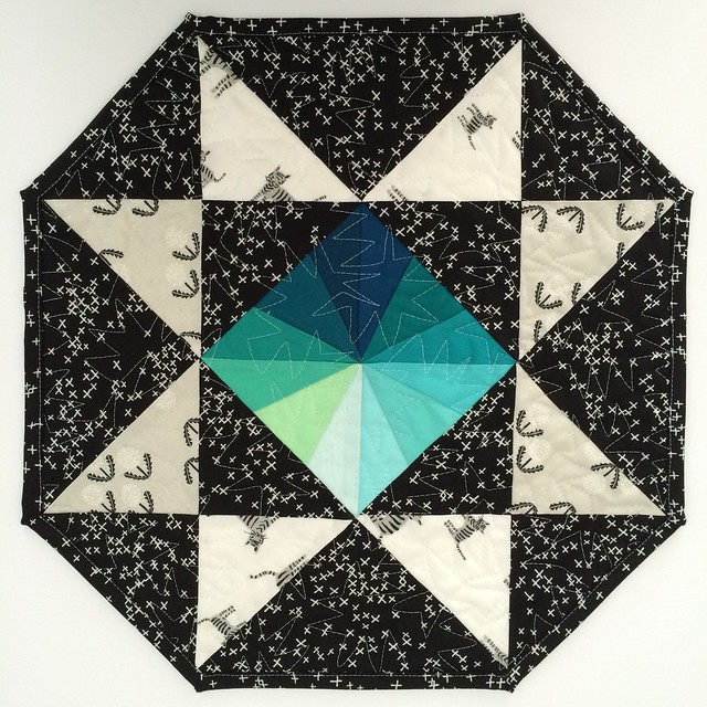 Modern half square triangle quilt pattern