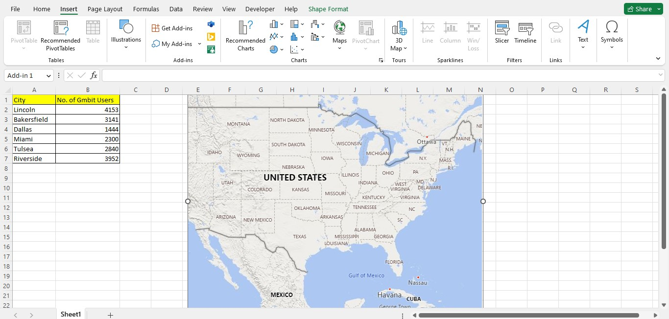 Bing Maps Excel Add-in