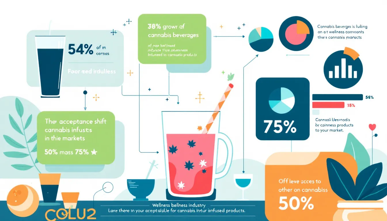 An illustration showing the mainstream market acceptance of cannabis beverages among consumers.