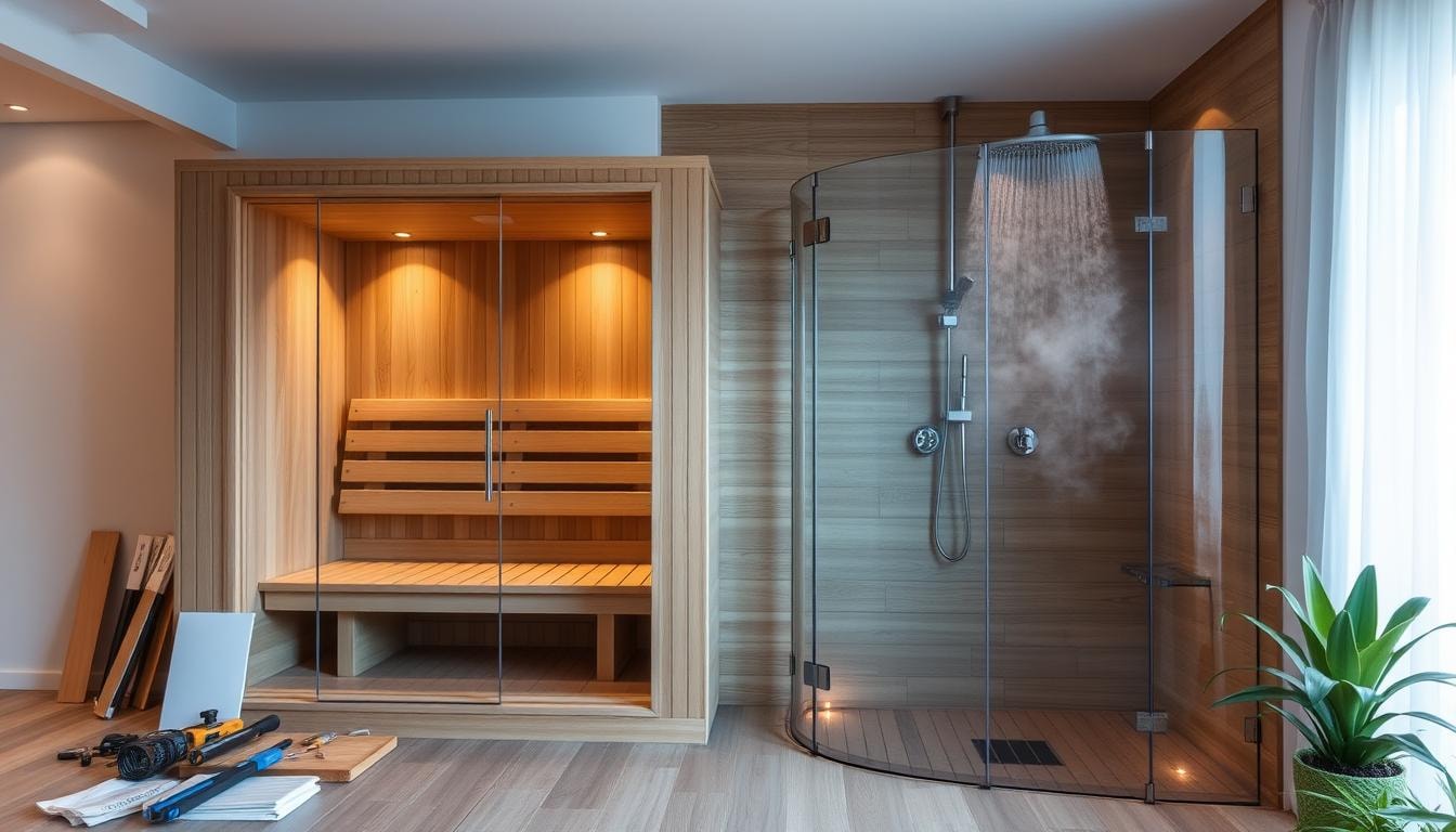 sauna and shower combo installation
