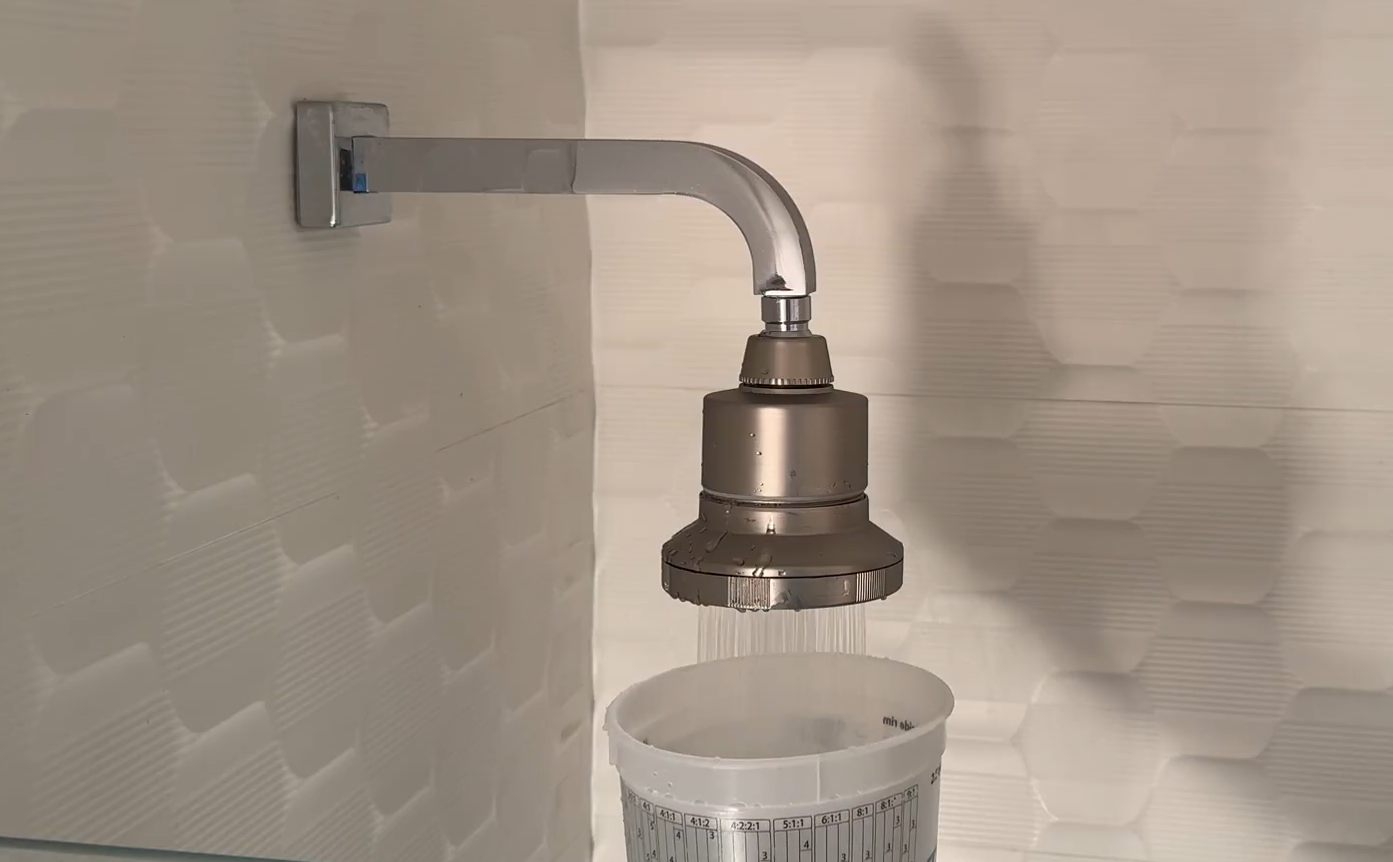 shower water using showerhead filter of MDhair shower head