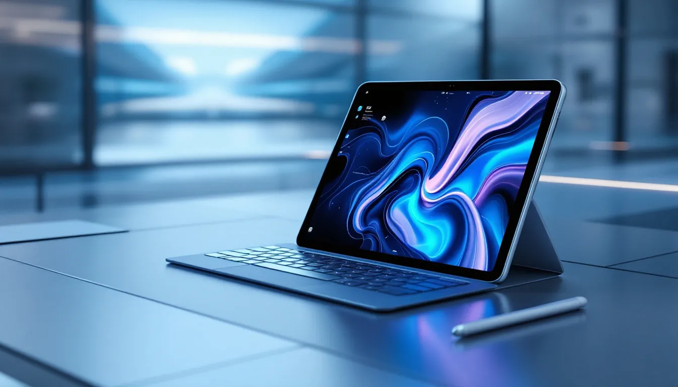 Zubehör für Business-Tablets, einschließlich Tastaturen und Eingabestiften.
