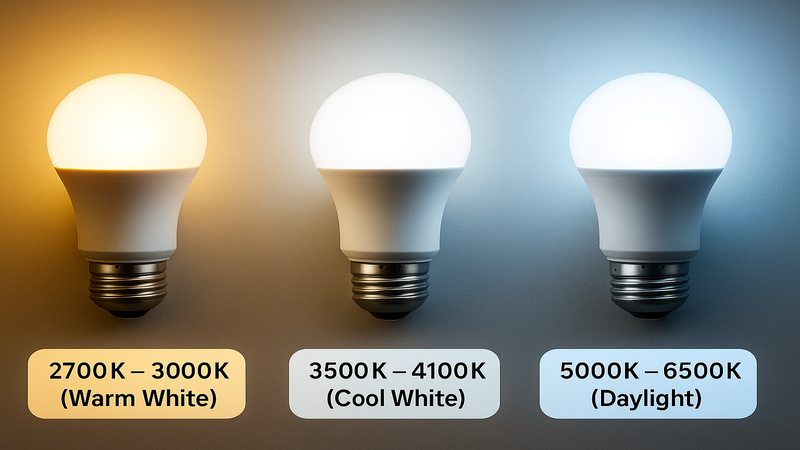 Illustration of different color tempratures